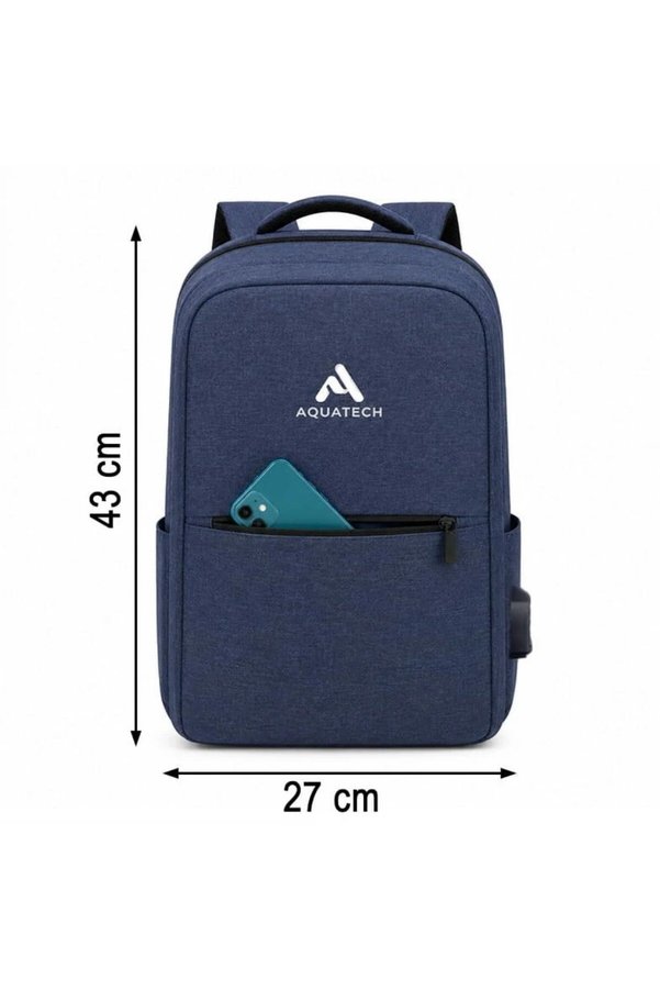 Go İthalat Lacivert Laptop Sırt Çantası, Bilgisayar Korumalı İç Bölmeli Notebook Çantası, Organizer Cepli Ve Us