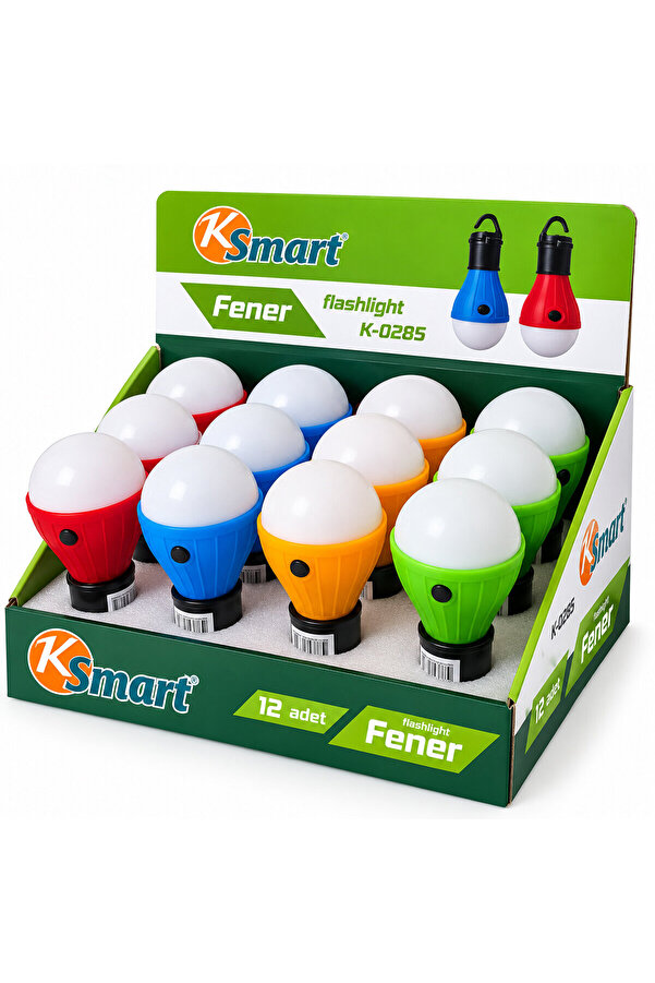 Go İthalat 12 Adet Pilli Fener - Ampul Renkli Askılı K-0285 () Glbl-Stl57839