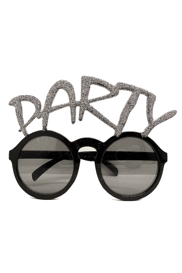 Evimdeyokyok Gümüş Simli Party Yazılı Parti Gözlüğü Show 15X7 Cm
