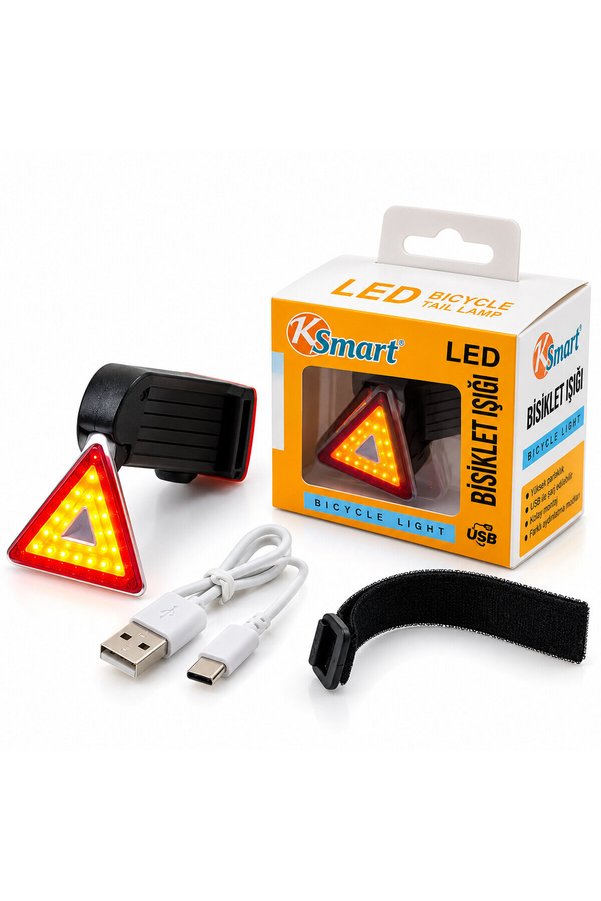 Go İthalat Bisiklet Feneri Led Usb Şarjlı 4 Fonksiyonlu - Sinyal Işık K-1176 () Glbl-Stl57839