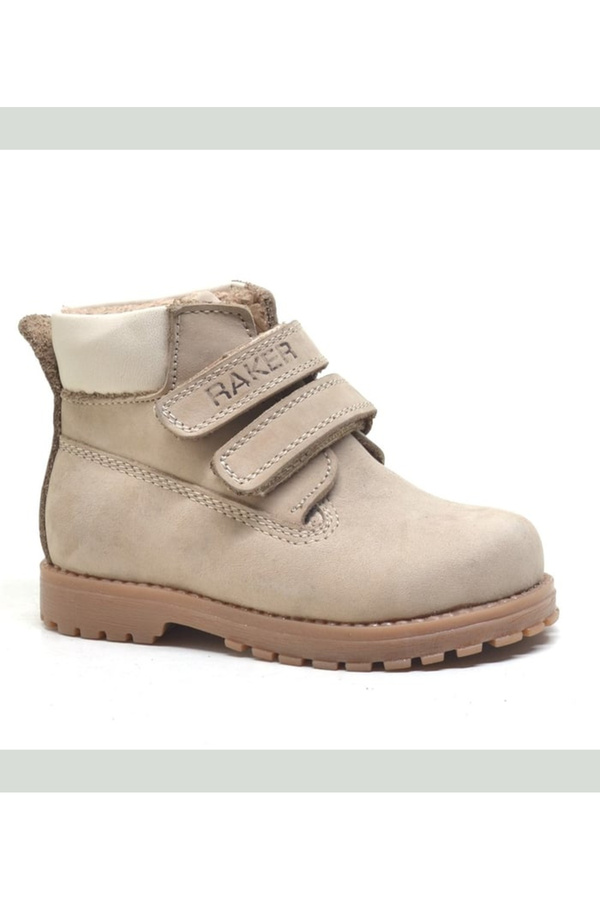 Ortopedikal Rakerplus Neson 9055-Vz Vizon % 100 Hakiki Deri Cırtlı Unisex Bebek Çocuk Bot