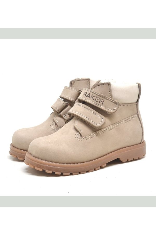 Ortopedikal Rakerplus Neson 9055-Vz Vizon % 100 Hakiki Deri Cırtlı Unisex Bebek Çocuk Bot