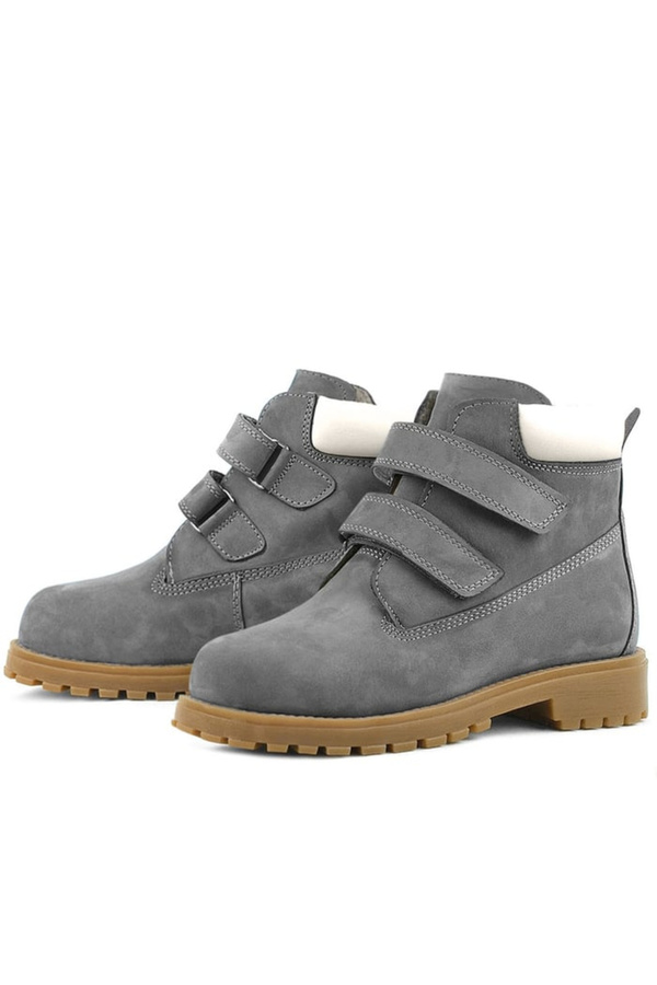 Ortopedikal Rakerplus Neson 9055-Gr Gri % 100 Hakiki Deri Cırtlı Unisex Bebek Çocuk Bot