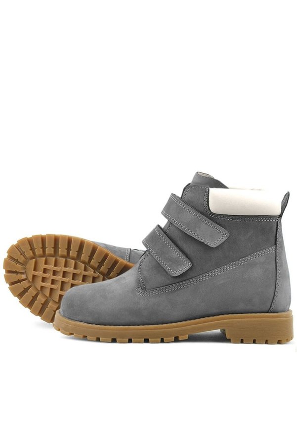 Ortopedikal Rakerplus Neson 9055-Gr Gri % 100 Hakiki Deri Cırtlı Unisex Bebek Çocuk Bot