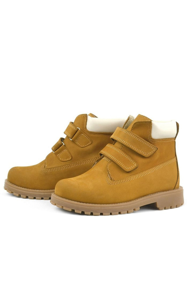 Ortopedikal Rakerplus Neson 9055-K3 Hardal % 100 Hakiki Deri Cırtlı Unisex Bebek Çocuk Bot