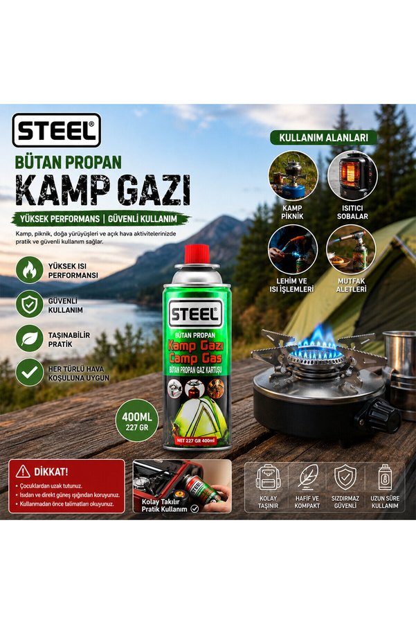 Go İthalat Piknik - Kamp Bütan Gazı 220Gr - 400Ml () Glbl-Stl57839