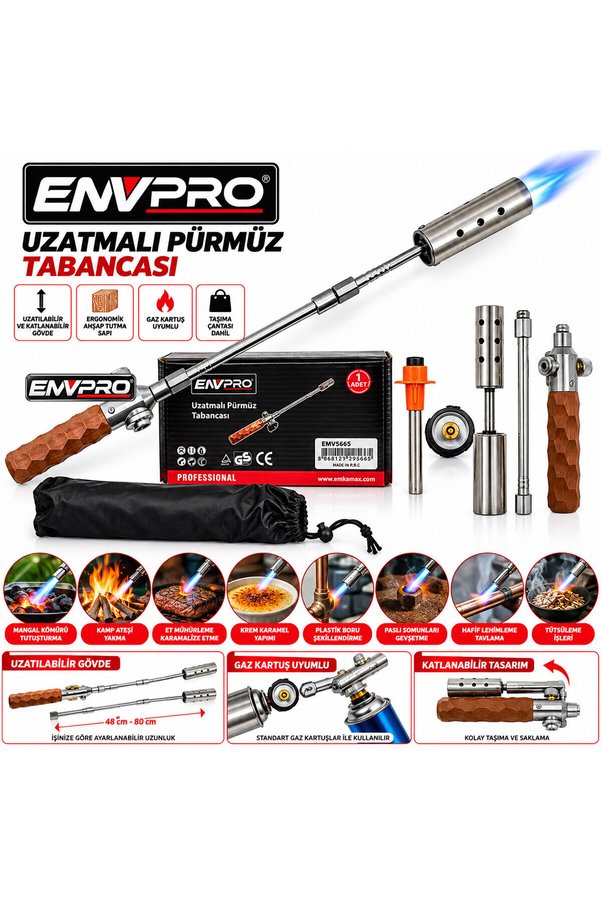 Go İthalat Professıonal Uzatmalı Pürmüz Tabancası Gaz Kartuş Uyumlu () Glbl-Stl57839