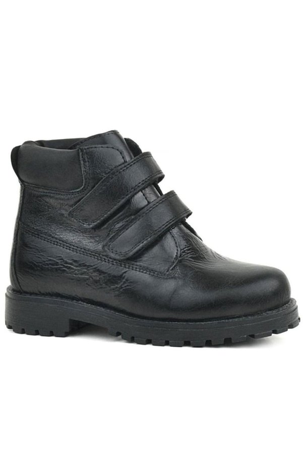 Ortopedikal Rakerplus Neson 9055-Sr Siyah Rugan % 100 Hakiki Deri Cırtlı Unisex Bebek Çocuk Bot