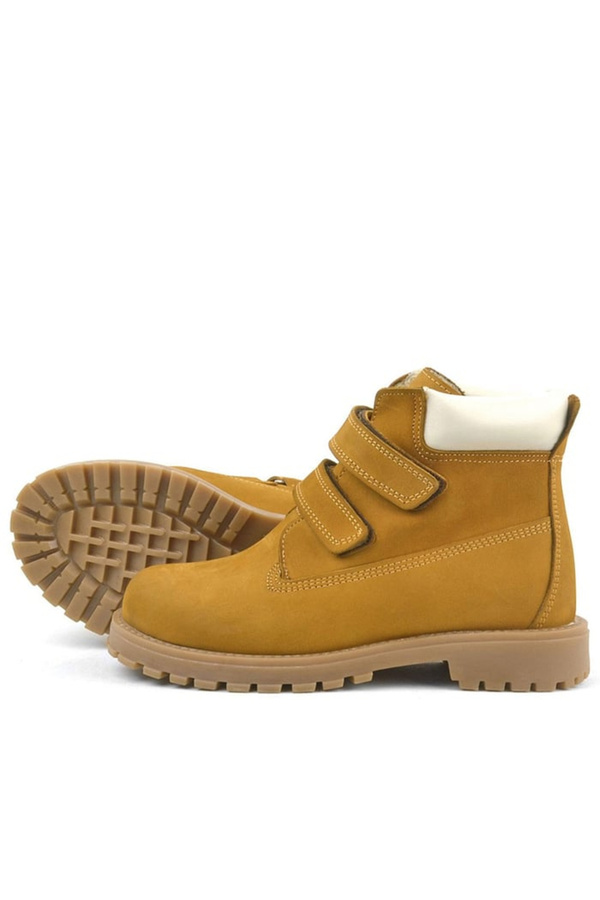 Ortopedikal Rakerplus Neson 9055-K3 Hardal % 100 Hakiki Deri Cırtlı Unisex Bebek Çocuk Bot