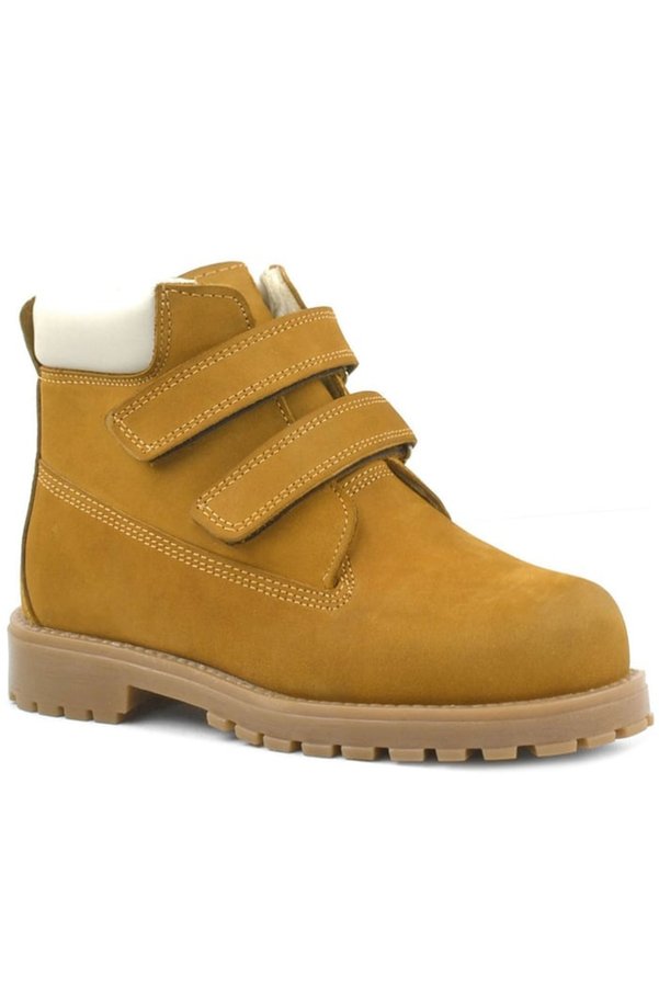 Ortopedikal Rakerplus Neson 9055-K3 Hardal % 100 Hakiki Deri Cırtlı Unisex Bebek Çocuk Bot