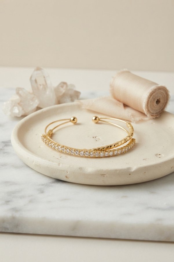 Evimdeyokyok Gold Renk Zirkon Taşlı Dorikalı Model Kadın Bileklik Tj-Bb8876