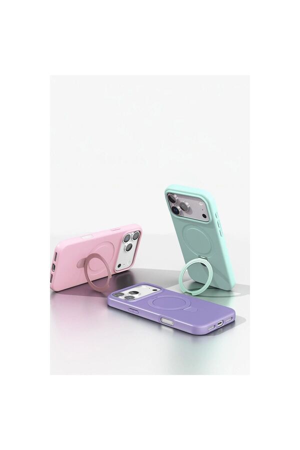 Ethab Ticaret Glb-Stl41414 İphone 17 Pro Regal Magsafe Standlı Kapak - Derin Mor