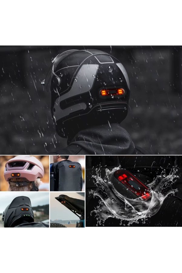 Ethab Ticaret Glbl-Tstil4136 Kırmızı Led Kask Flaşörü - Usb Şarjlı - Kask Aydınlatma Işığı