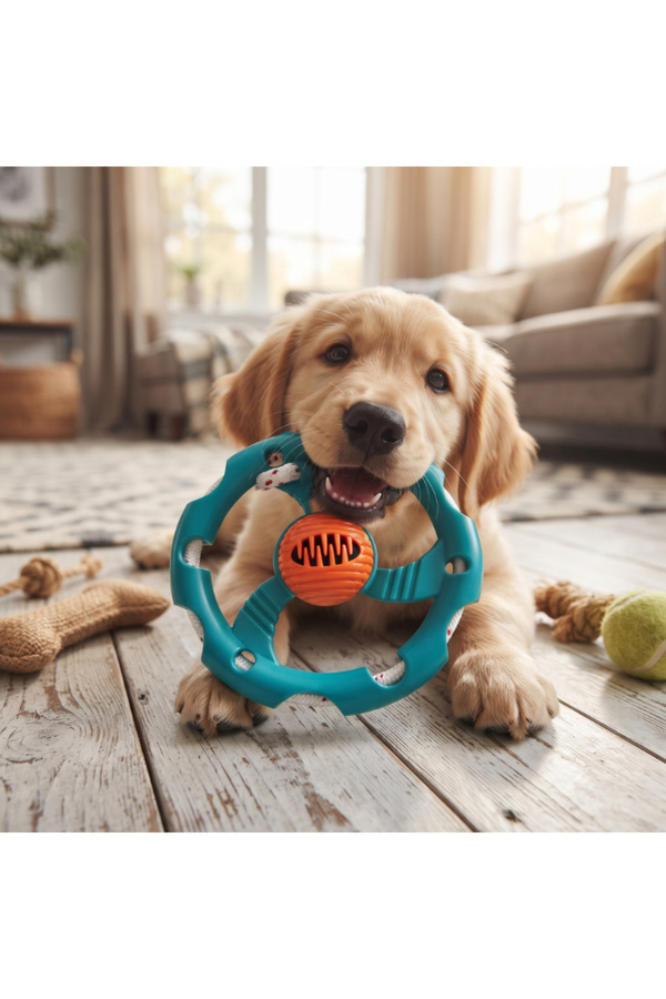 Ethab Ticaret Glbl-Tstil4136 Halatlı Frizbi Köpek Isırma Oyuncağı - Mama Ödüllü Mekanizma