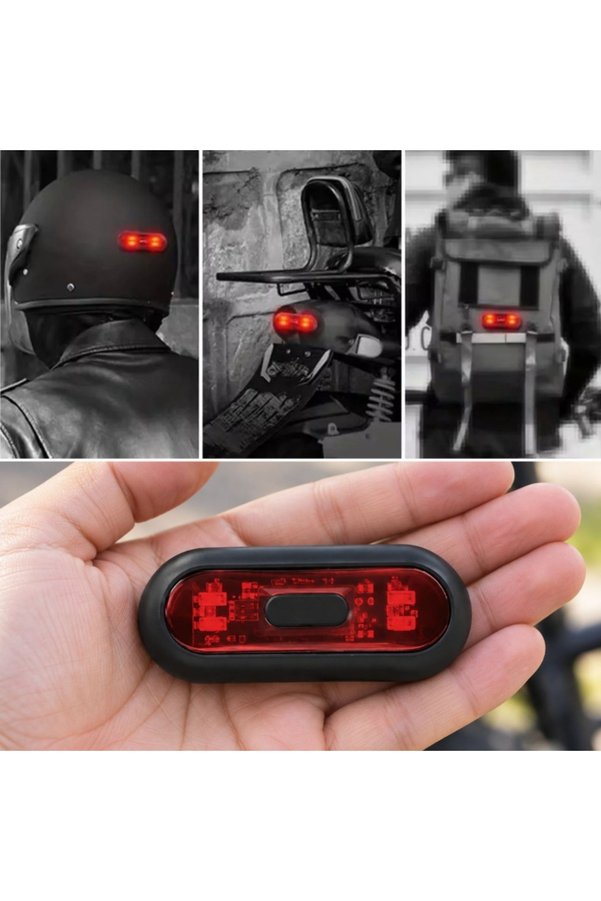 Ethab Ticaret Glbl-Tstil4136 Kırmızı Led Kask Flaşörü - Usb Şarjlı - Kask Aydınlatma Işığı