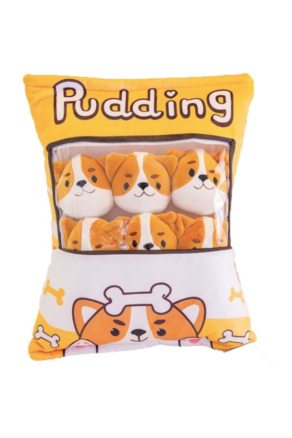Ethab Ticaret Glbl-Tstil4136 Pudding Peluş Yastık - 8 Mini Peluş - Oyuncaklı Yastık