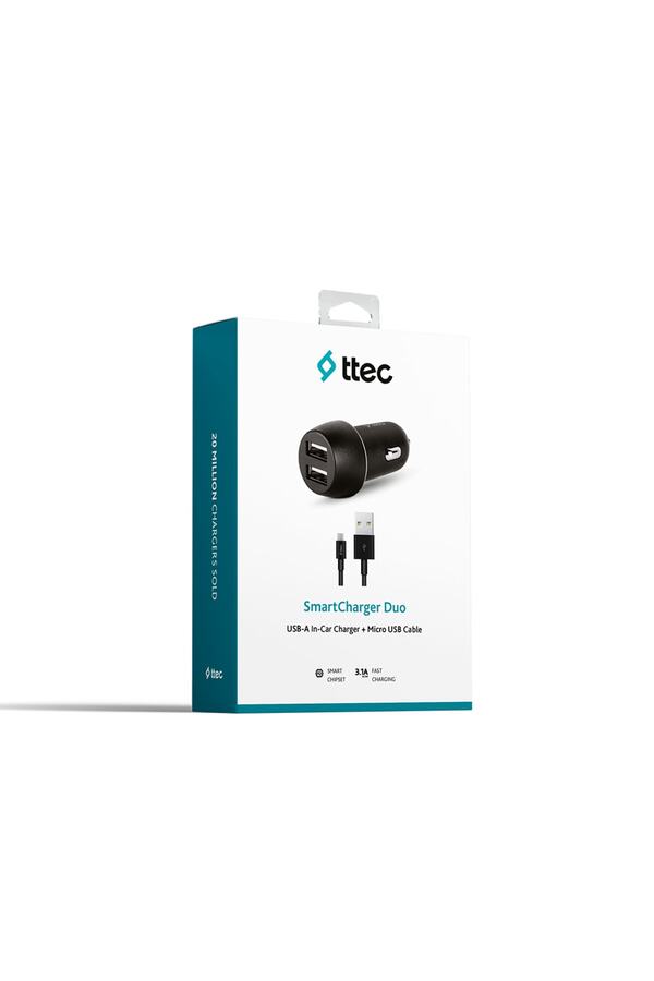 Ttec 2 Yıl Garantili Smartcharger Duo 3.1A Araç Şarj Aleti Çift Usb + Micro Usb Kablo