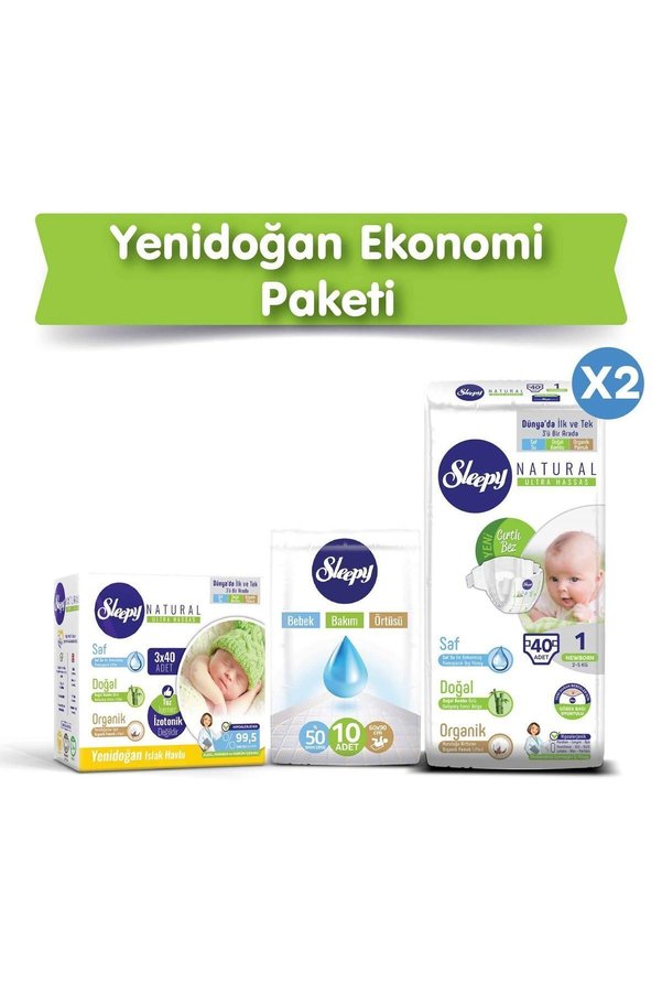 Sleepy Natural Bebek Bezi 1 Numara Yenidoğan Ekonomi Paketi