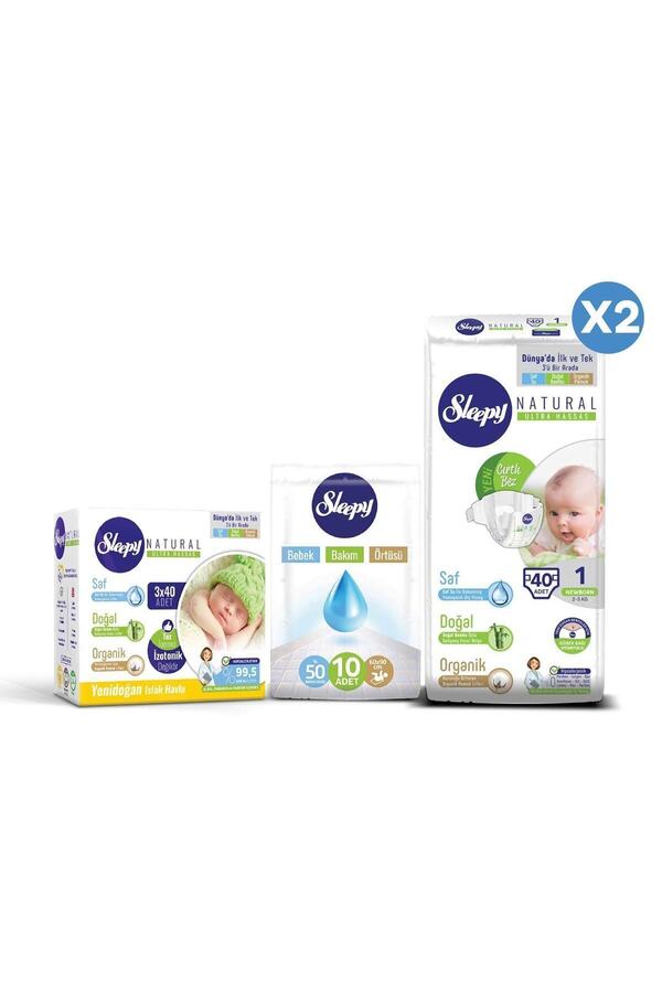 Sleepy Natural Bebek Bezi 1 Numara Yenidoğan Ekonomi Paketi