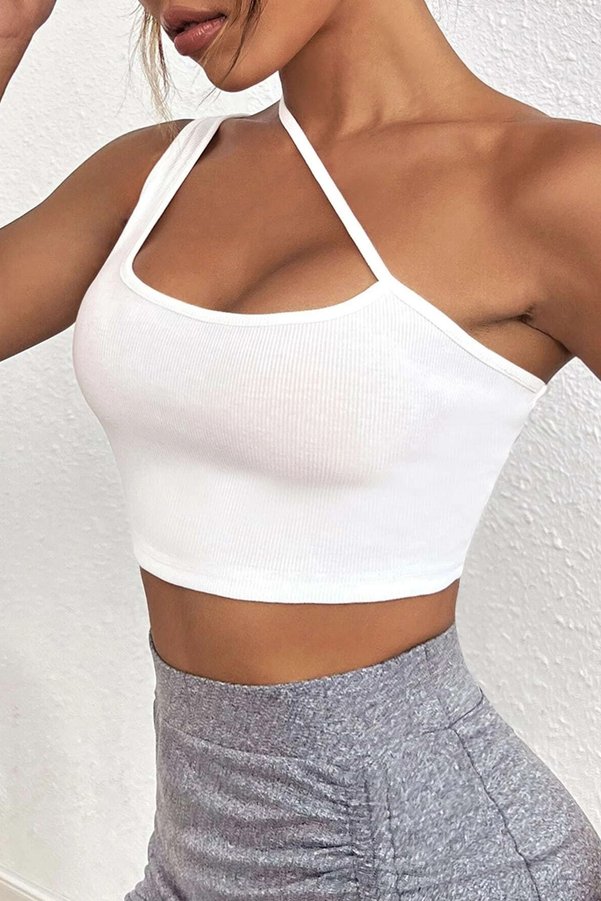 Imoda Kadın Beyaz Tek Omuzlu Çapraz Askılı Crop Top Büstiyer