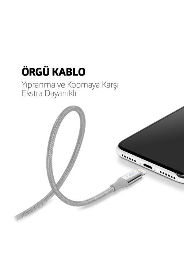 Ttec Gümüş Alumicable 2Dk16G Iphone Uyumlu Şarj Kablosu