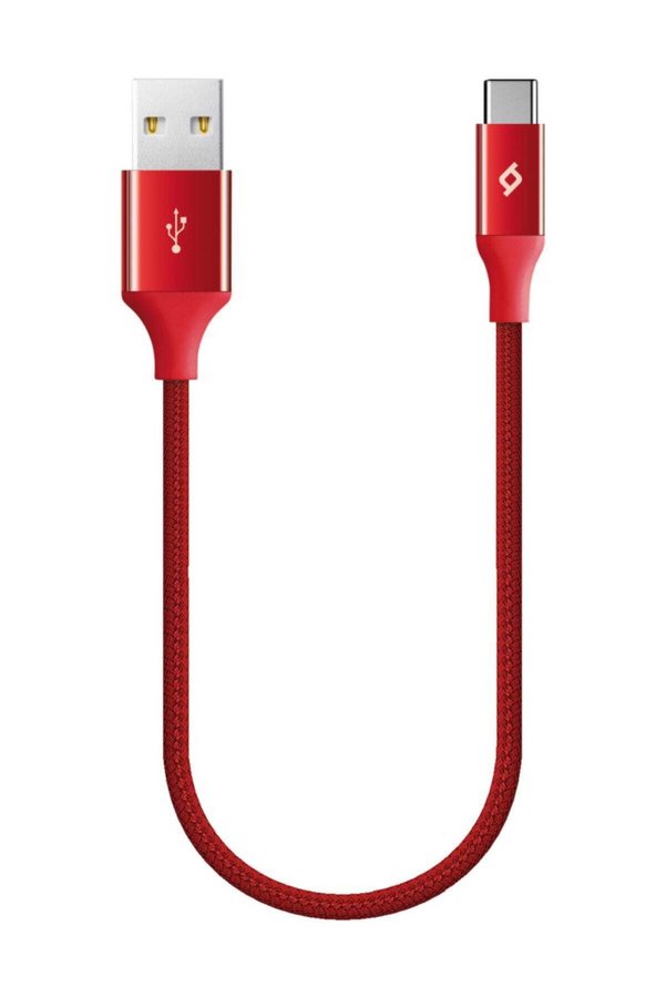 Ttec Alumicable Mini 30Cm Type C Şarj Kablosu-Kırmızı