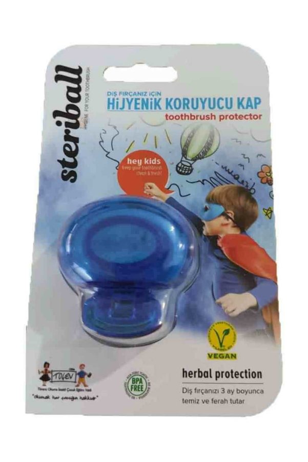 Steriball Erkek Çocuklar Için Mavi Diş Fırçası Koruyucu Kap