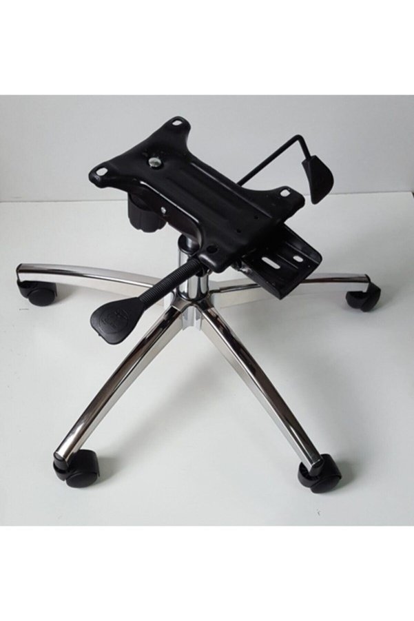 Yıldızsit Büro Koltuğu Yıldız Ayağı Çift Kollu Kuyruklu Mekanizma Krom Pistonlu Çap 70 Cm
