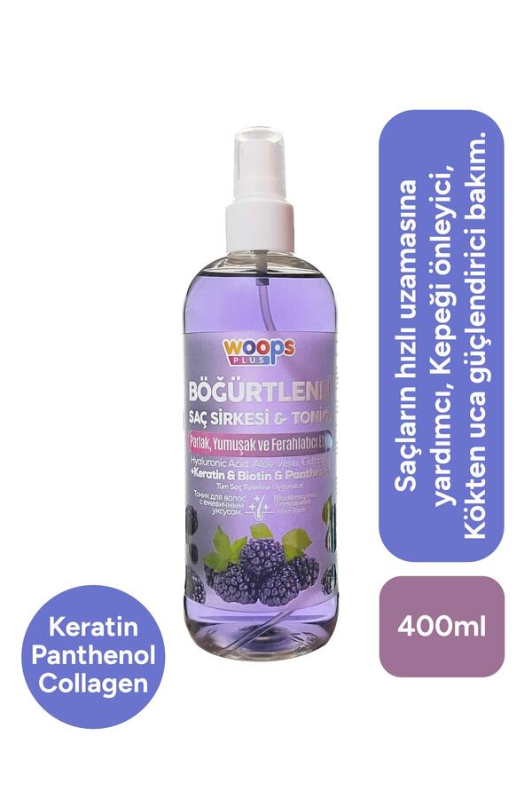 Woops Plus Böğürtlenli Saç Sirkesi Ve Saç Toniği Hyaluronic Acid, Collagen, Aloe Vera, Keratin...