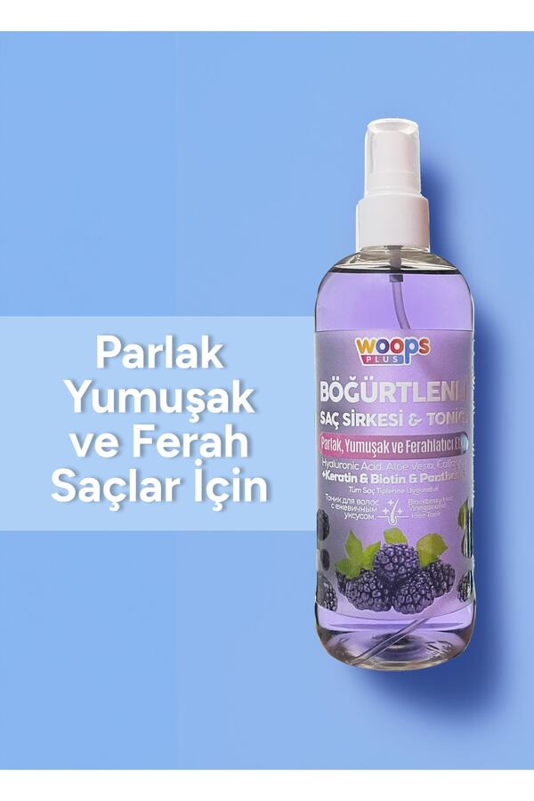 Woops Plus Böğürtlenli Saç Sirkesi Ve Saç Toniği Hyaluronic Acid, Collagen, Aloe Vera, Keratin...