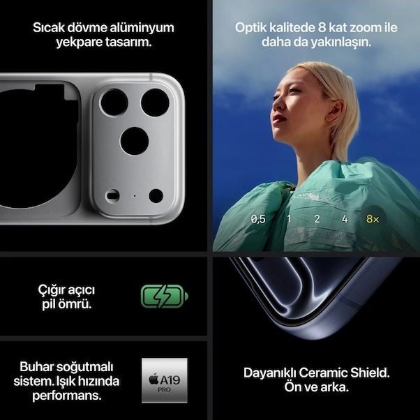 Apple İphone 17 Pro Max 256 Gb (Apple Türkiye Garantili) Koyu Mavi 256 Gb