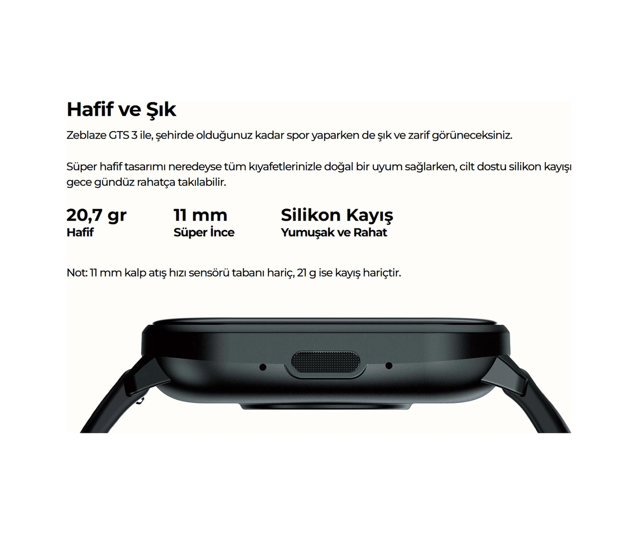 Zeblaze Gts 3 Akıllı Saat (Zeblaze Türkiye Garantili) Siyah