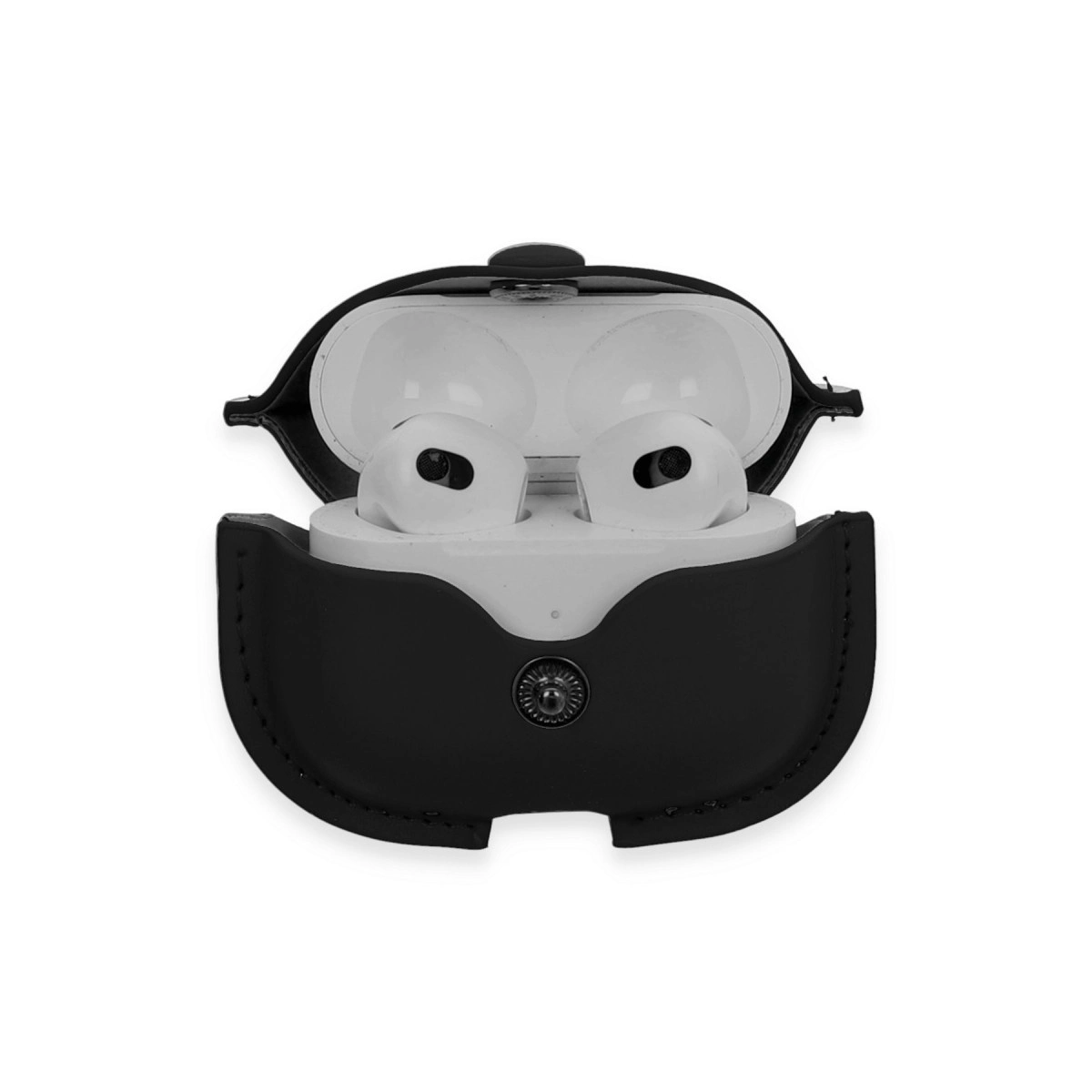 Evimdeyokyok Apple Airpods 3 (3.Nesil) Çanta Deri Kılıf - Siyah
