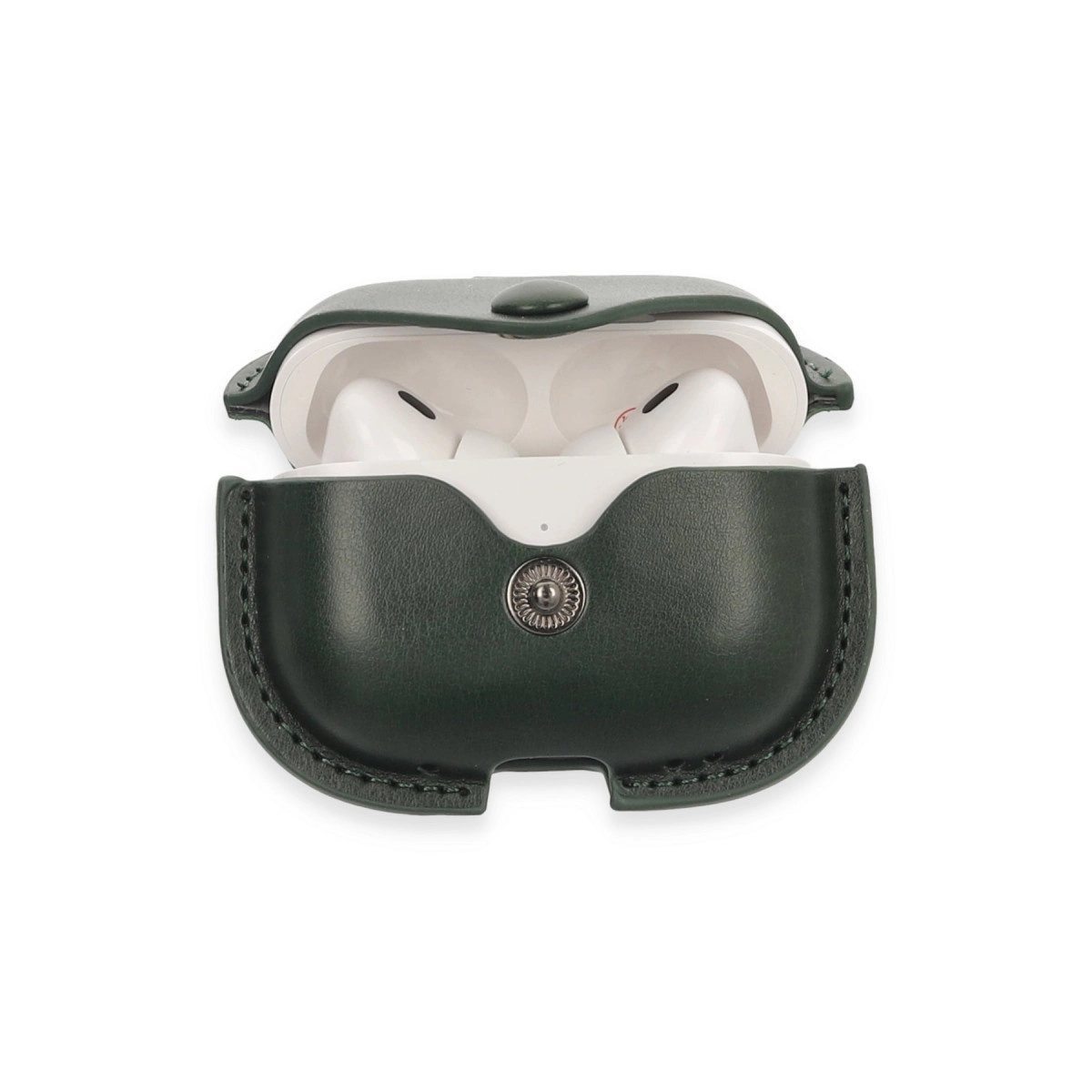 Evimdeyokyok Apple Airpods Pro 2 (2.Nesil) Çanta Deri Kılıf - Haki Yeşil