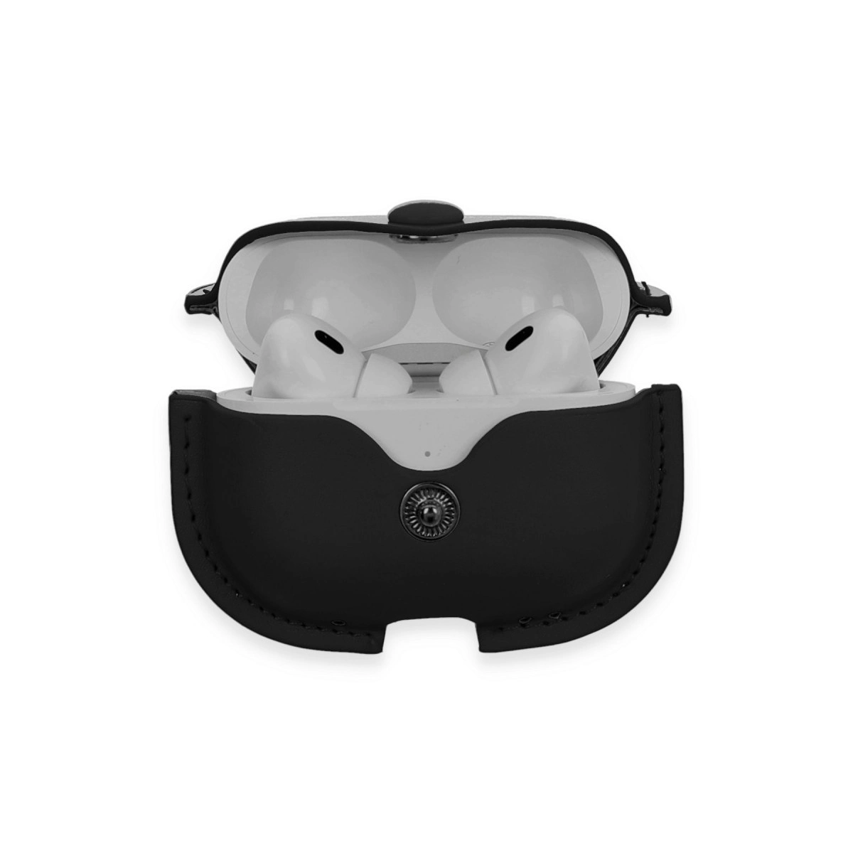 Evimdeyokyok Apple Airpods Pro 2 (2.Nesil) Çanta Deri Kılıf - Siyah