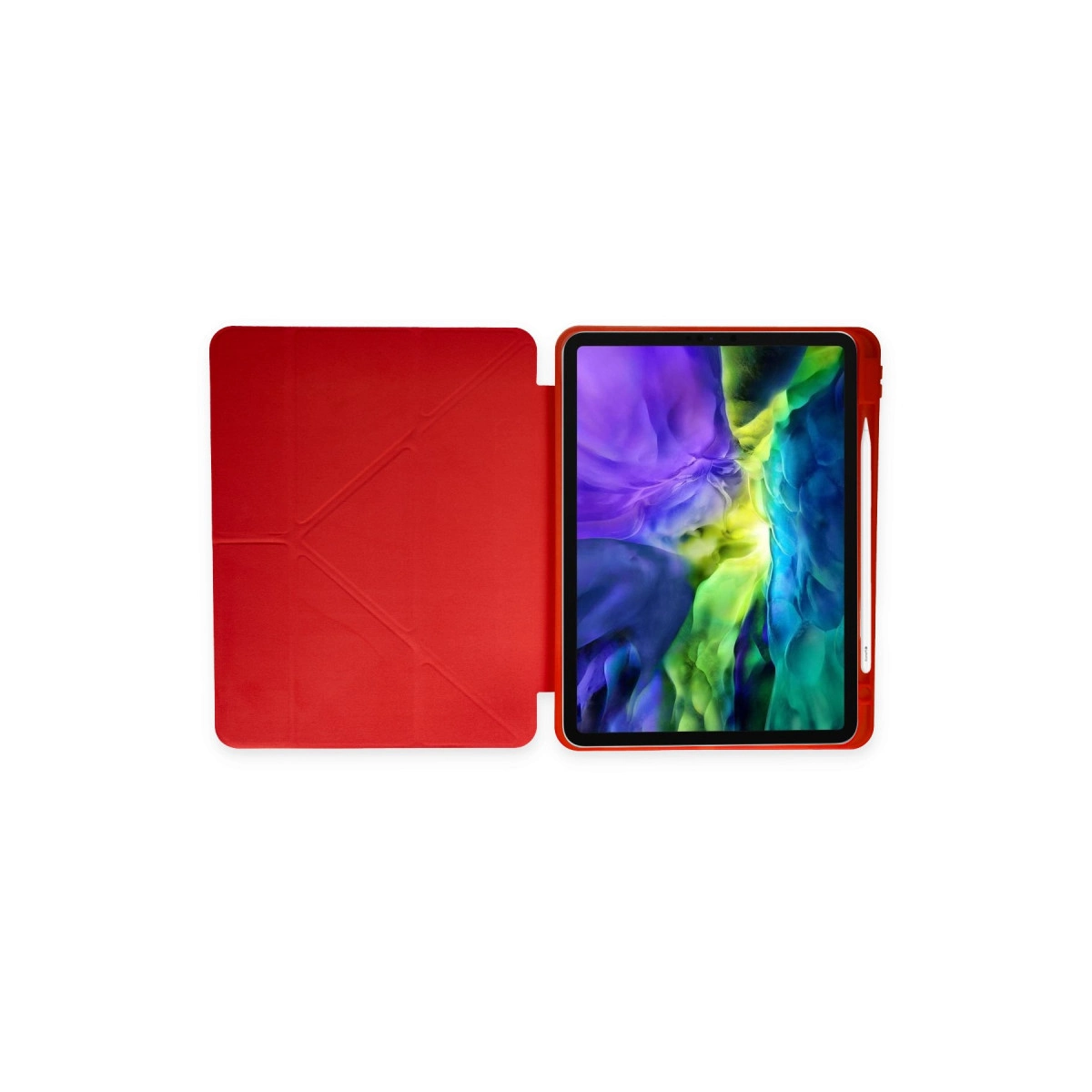 Evimdeyokyok Apple İpad 10.2 (8.Nesil) Kılıf Kalemlikli Mars Tablet Kılıfı - Kırmızı