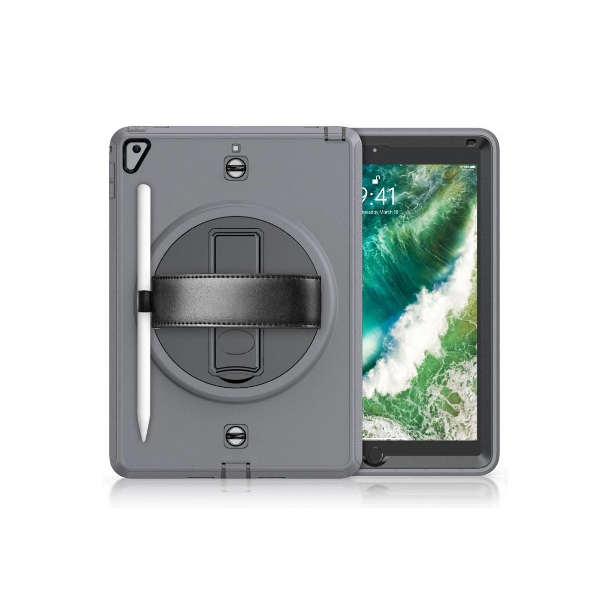 Evimdeyokyok Apple İpad 5 Air 9.7 Kılıf Strap-C Otterbox Tablet Kapak - Gri