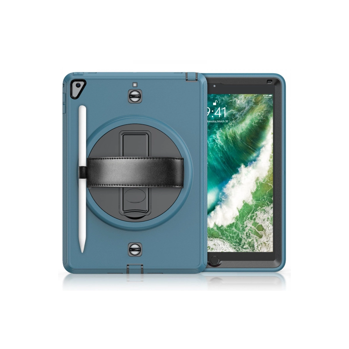 Evimdeyokyok Apple İpad 5 Air 9.7 Kılıf Strap-C Otterbox Tablet Kapak - Mavi