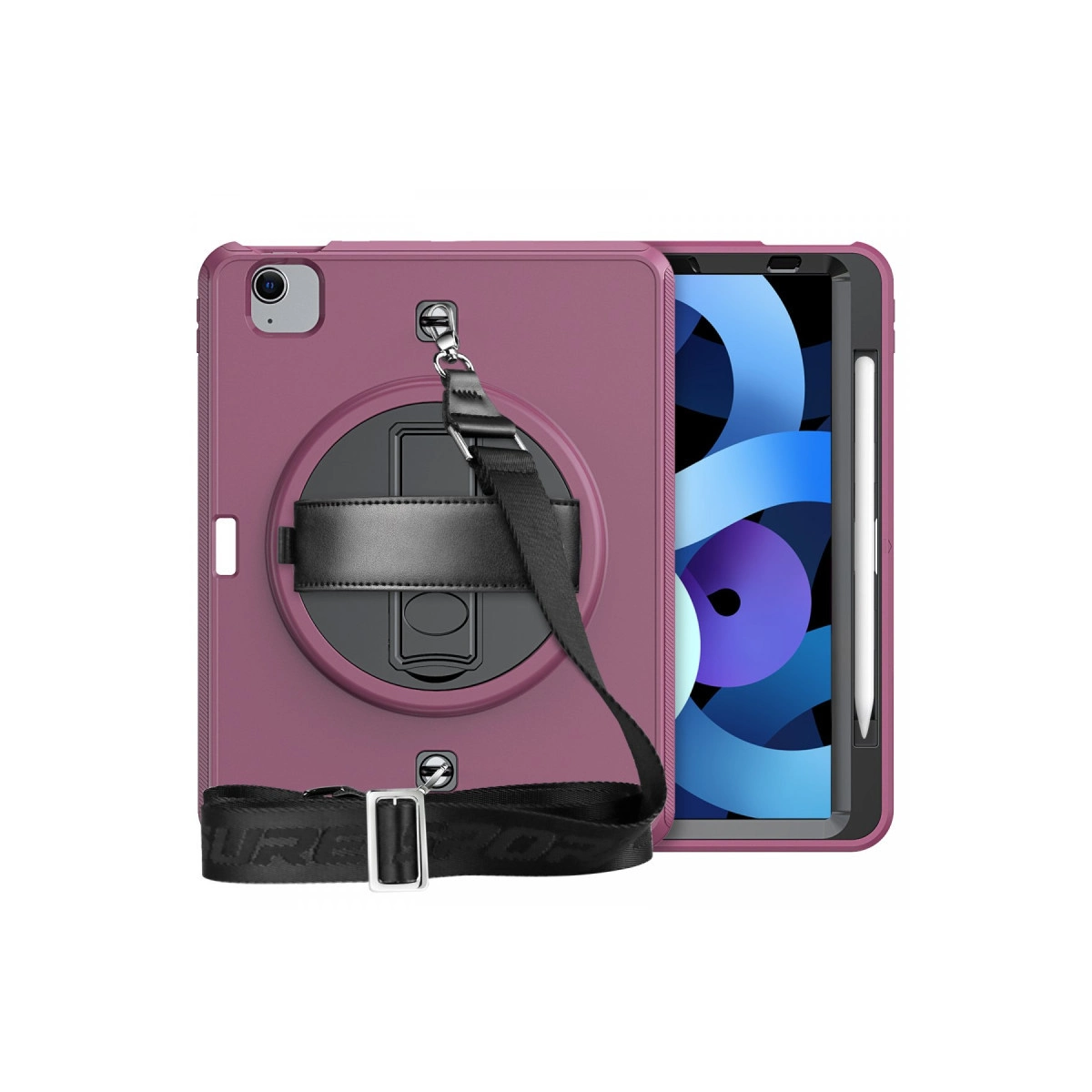 Evimdeyokyok Apple İpad Pro 11 (2020) Kılıf Strap-C Otterbox Tablet Kapak - Mürdüm