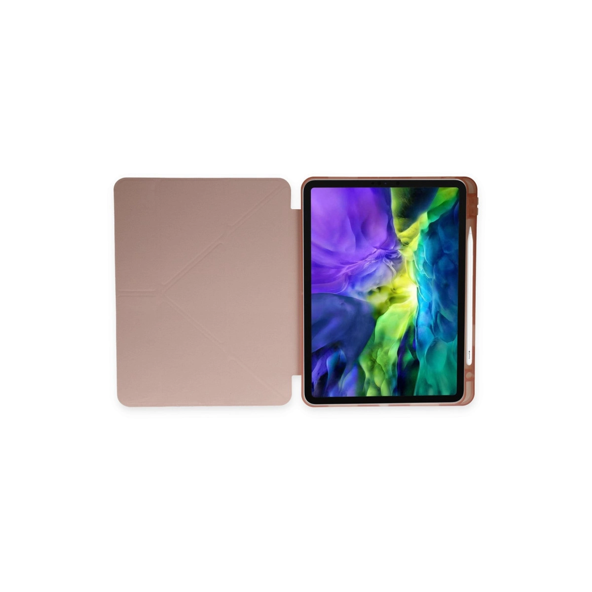 Evimdeyokyok Apple İpad Pro 11 (2021) Kılıf Kalemlikli Hugo Tablet Kılıfı - Rose Gold