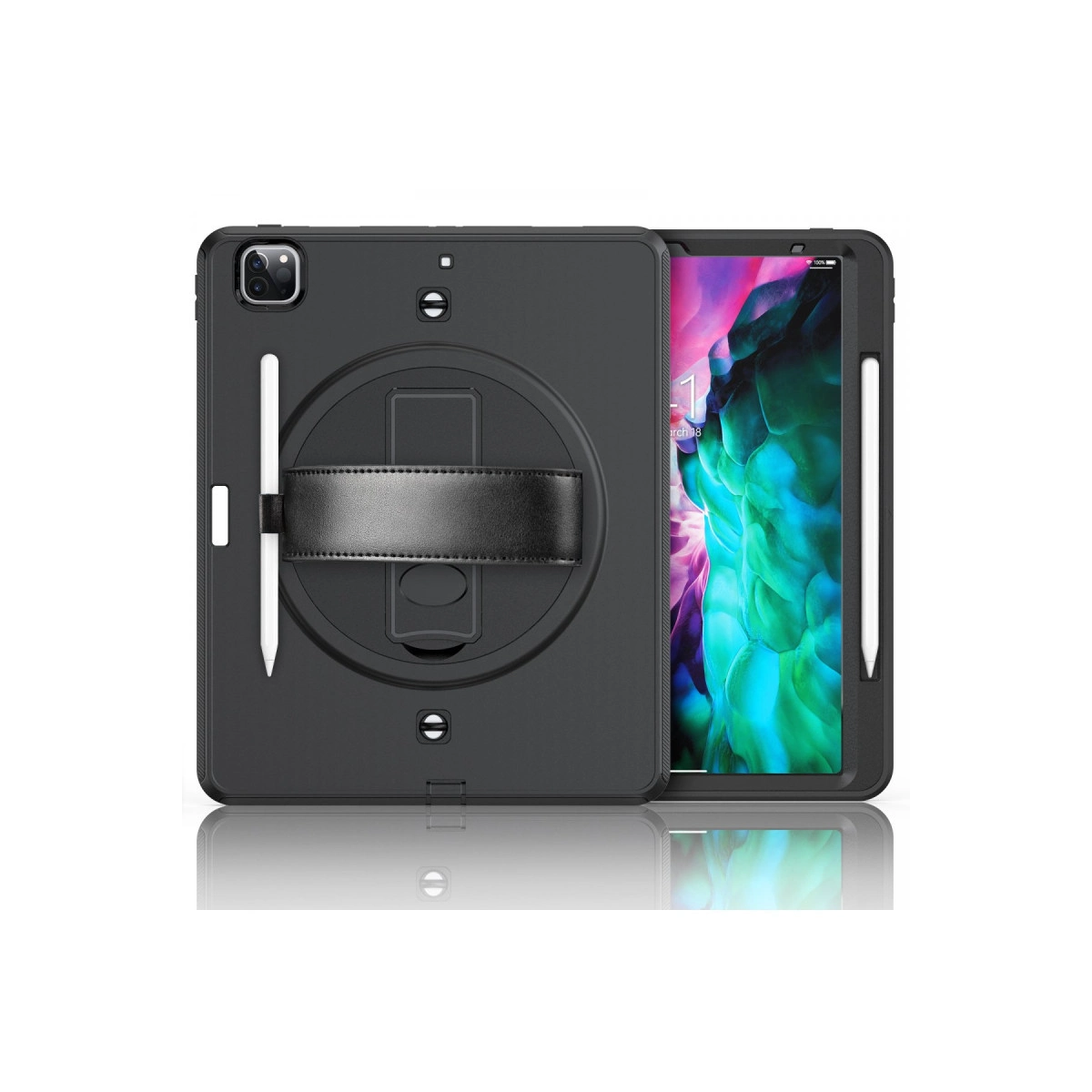 Evimdeyokyok Apple İpad Pro 12.9 (2021) Kılıf Strap-C Otterbox Tablet Kapak - Siyah