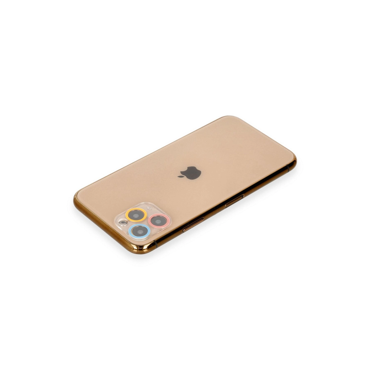 Evimdeyokyok Apple İphone 11 Pro Max Renkli Kamera Lens Koruma Cam - Pembe-Mavi