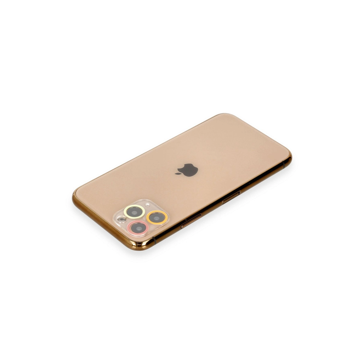 Evimdeyokyok Apple İphone 11 Pro Renkli Kamera Lens Koruma Cam - Turuncu-Kırmızı