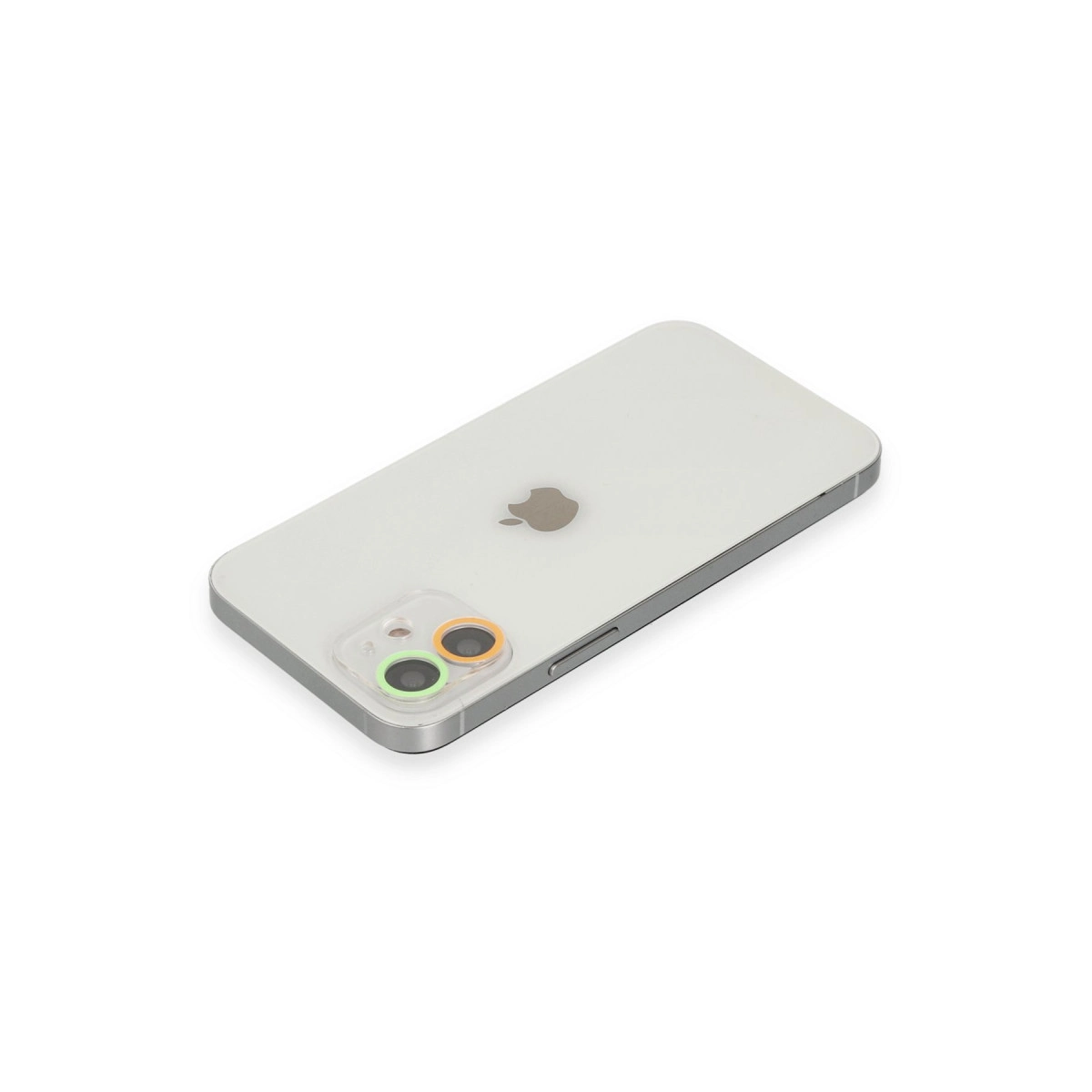 Evimdeyokyok Apple İphone 12 Mini Renkli Kamera Lens Koruma Cam - Turuncu-Yeşil