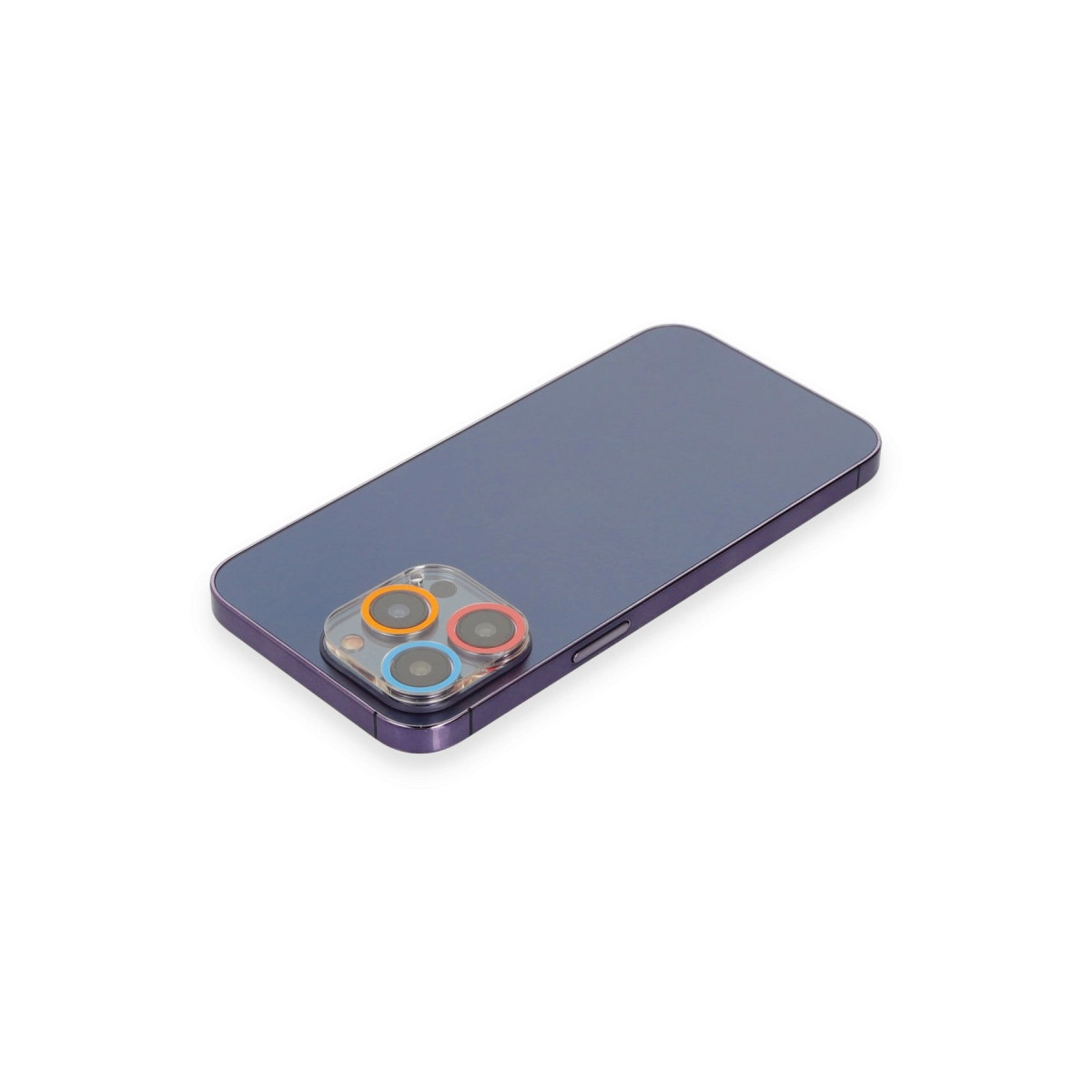 Evimdeyokyok Apple İphone 12 Pro Max Renkli Kamera Lens Koruma Cam - Pembe-Mavi