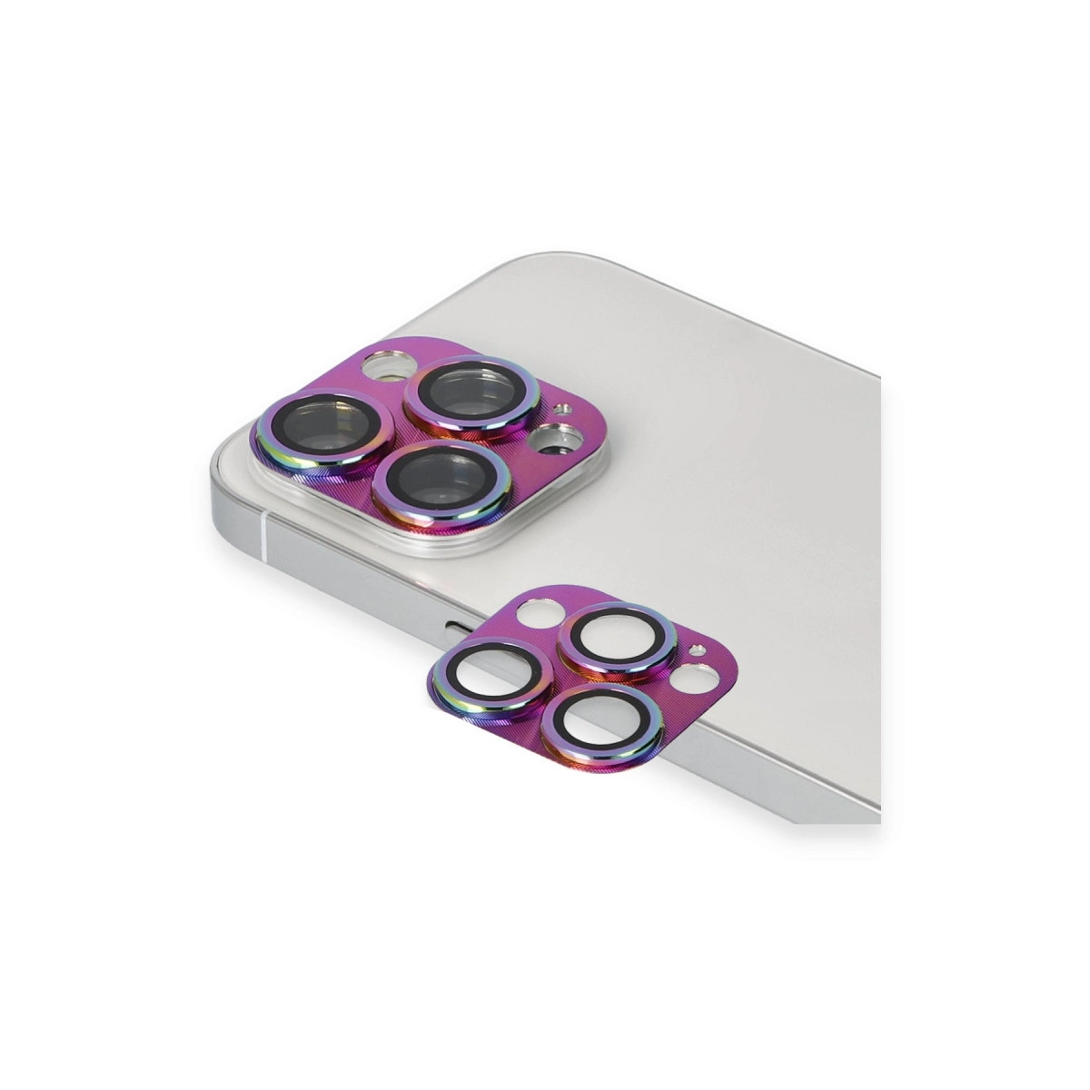 Evimdeyokyok Apple İphone 13 Pro Max Pers Alüminyum Kamera Lens - Rainbow