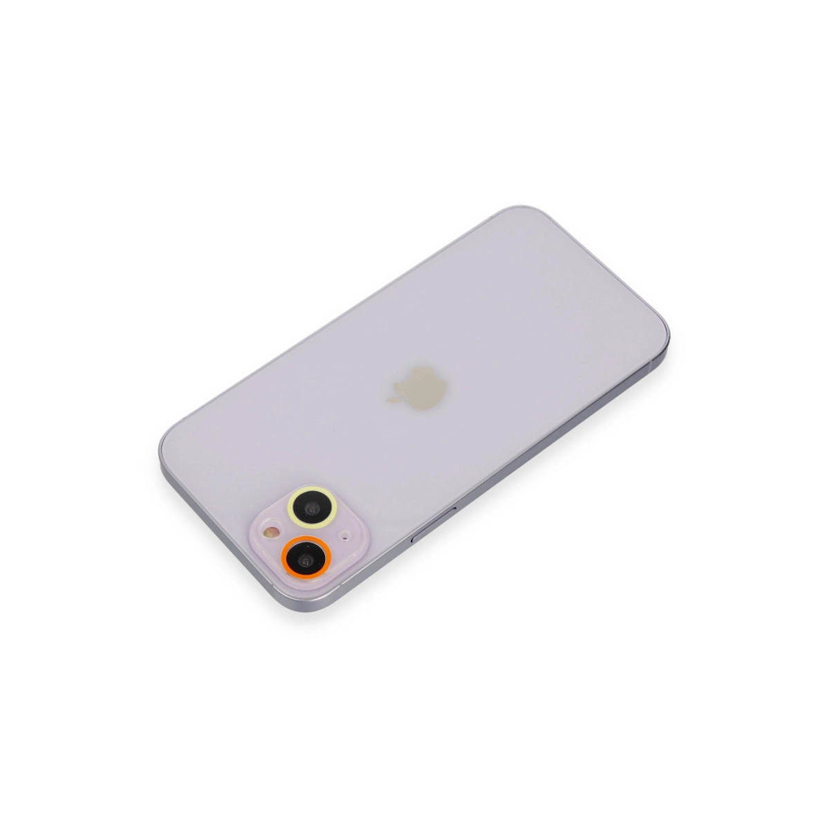 Evimdeyokyok Apple İphone 13 Renkli Kamera Lens Koruma Cam - Sarı-Turuncu