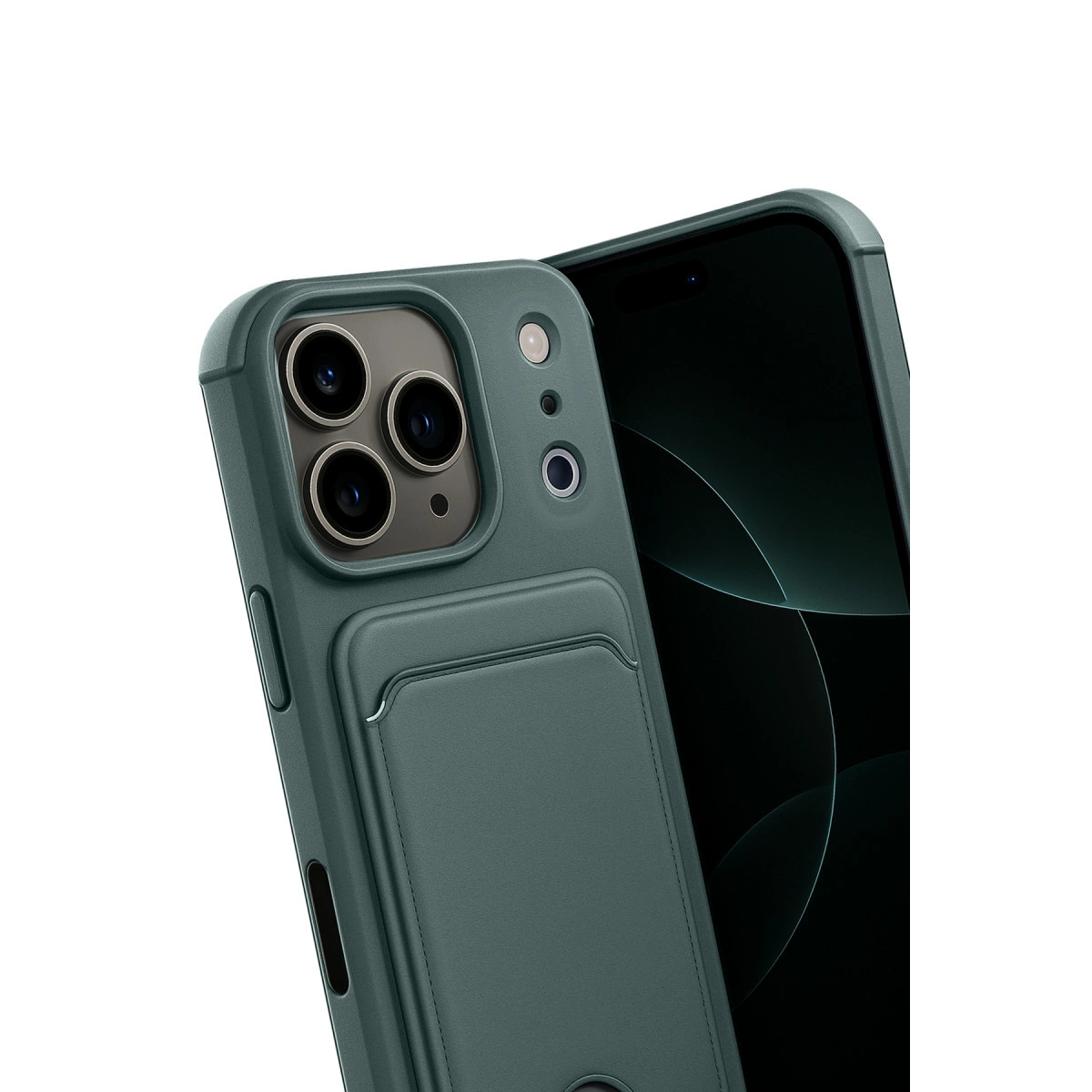 Evimdeyokyok Apple İphone 17 Pro Max Kelvin Kartvizitli Silikon - Koyu Yeşil