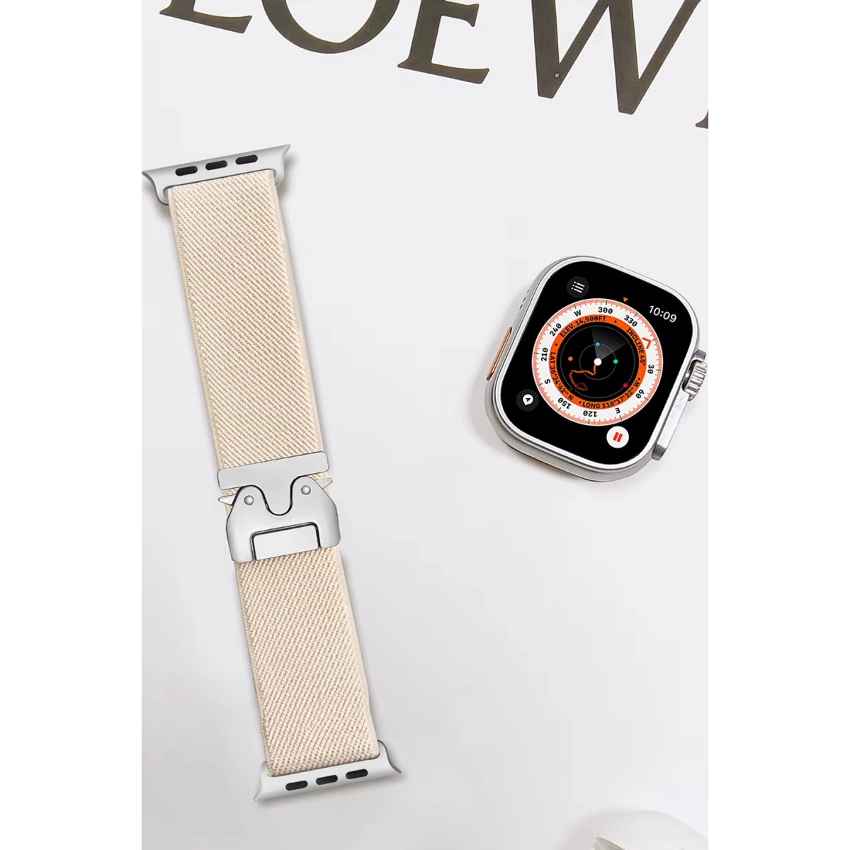 Evimdeyokyok Apple Watch 42Mm Forest Kumaş Kordon - Krem
