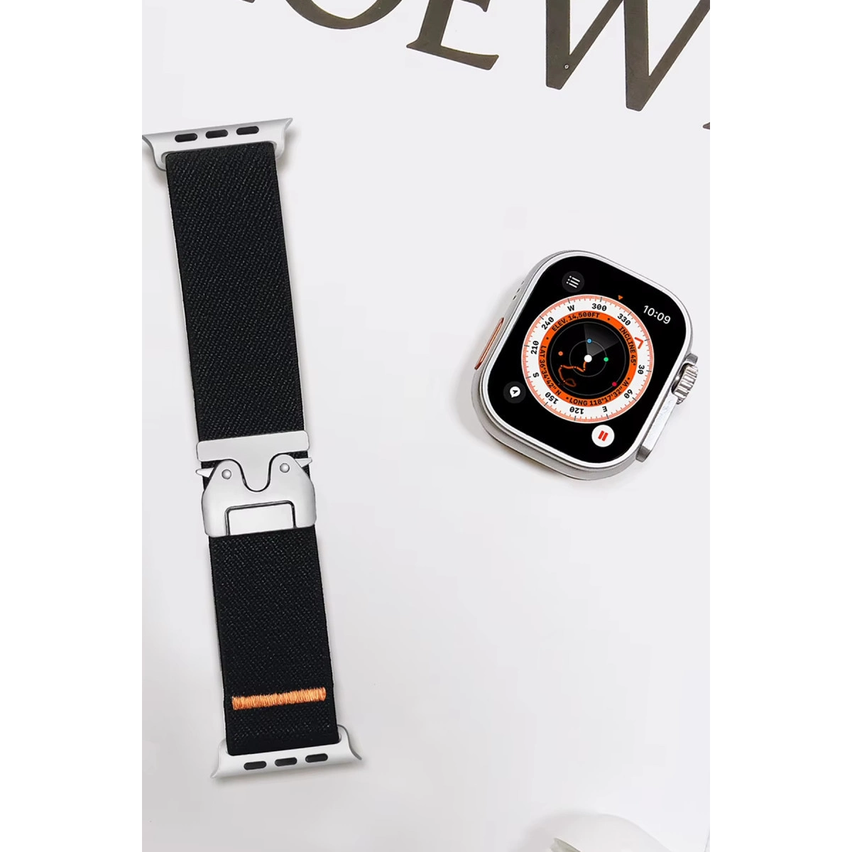 Evimdeyokyok Apple Watch 42Mm Forest Kumaş Kordon - Siyah